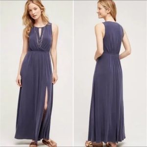 Anthropologie Moulinette Soeurs Sanna Maxi Dress Blue Sz XS